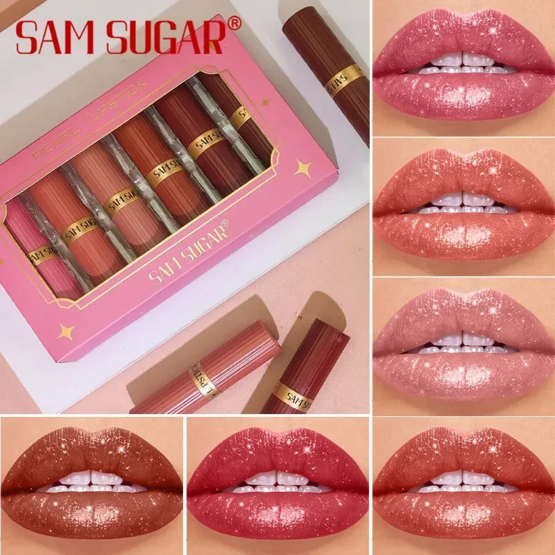 Diamond Glitter Lipstick Moisturizing Lasting Pink Sparkling Waterproof Lip Gloss Metallic Sexy Lipstick Lip Tint Lips Makeup